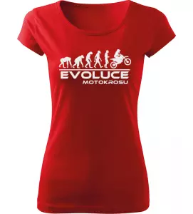 Dámské tričko Evoluce Motokrosu červené