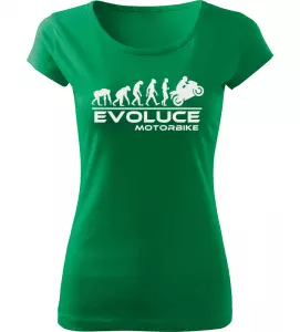 Dámské tričko Evoluce Motorbike zelené