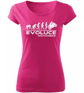 Dámské tričko Evoluce Motorbike růžové