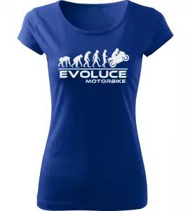 Dámské tričko Evoluce Motorbike modré
