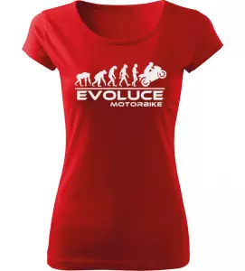 Dámské tričko Evoluce Motorbike červené