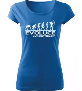 Dámské tričko Evoluce Lukostřelby azurové