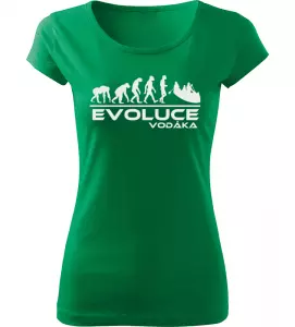 Dámské tričko Evoluce Vodáka zelené