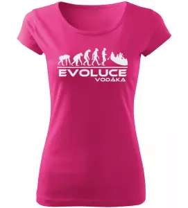 Dámské tričko Evoluce Vodáka růžové