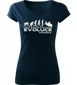 Dámské tričko Evoluce Vodáka navy