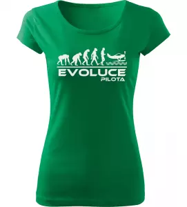 Dámské tričko Evoluce Pilota zelené