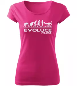 Dámské tričko Evoluce Pilota růžové