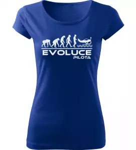 Dámské tričko Evoluce Pilota modré