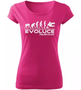Dámské tričko Evoluce Parkour růžové