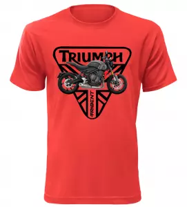 Pánské tričko s motorkou Triumph Trident 660 červené