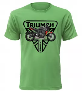 Pánské tričko s motorkou Triumph Trident 660 zelené