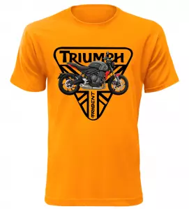 Pánské tričko s motorkou Triumph Trident 660 oranžové