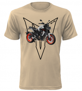 Pánské tričko s motorkou Yamaha MT-09 pískové