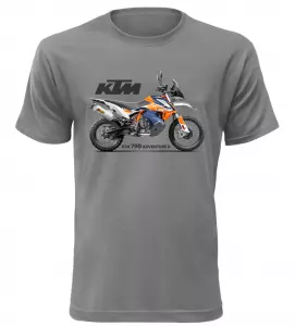 Pánské tričko s motorkou KTM 790 Adventure R šedé