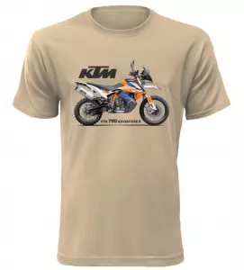 Pánské tričko s motorkou KTM 790 Adventure R pískové