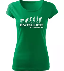 Dámské tričko Evoluce Florbalu zelené
