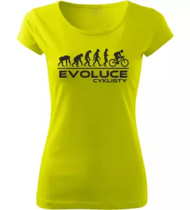 Dámské tričko Evoluce Cyklisty limetkové