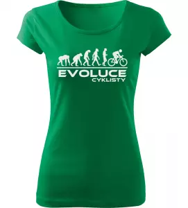 Dámské tričko Evoluce Cyklisty zelené