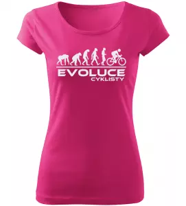 Dámské tričko Evoluce Cyklisty růžové