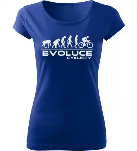 Dámské tričko Evoluce Cyklisty modré