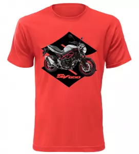 Pánské tričko s motorkou Suzuki SV650 červené