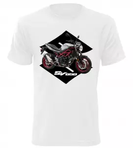 Pánské tričko s motorkou Suzuki SV650 bílé