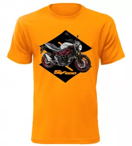 Pánské tričko s motorkou Suzuki SV650 oranžové
