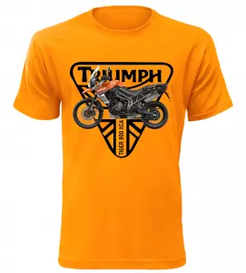 Pánské tričko s motorkou Triumph Tiger 800 XCA oranžové