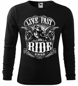Pánské tričko pro motorkáře Live Fast Ride černé long
