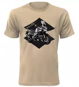 Pánské tričko s motorkou Suzuki V-Storm 1000 pískové