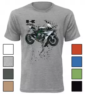 Pánské tričko s motorkou Kawasaki Ninja H2