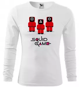 Tričko s dlouhým rukávem Hra na oliheň - Squid Game bílé 2