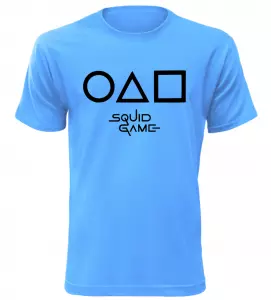 Pánské a dětské tričko Hra na oliheň - Squid Game azurové