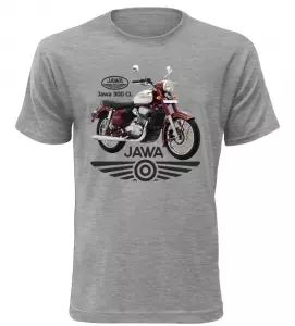 Pánské tričko s motorkou Jawa 300 CL melírové