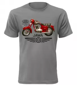 Pánské tričko s motorkou Jawa 250 šedé