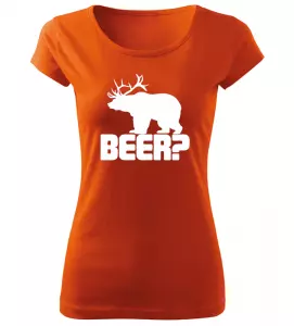 Dámské vtipné tričko BEER oranžové