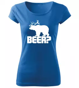 Dámské vtipné tričko BEER azurové