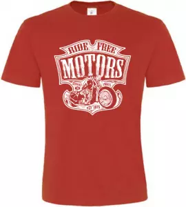 Pánské motorkářské tričko Ride Free Motors červené