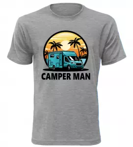 Pánské tričko s karavanem CAMPER MAN melírové