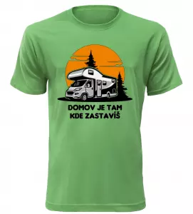 Pánské tričko domov na kolech zelené