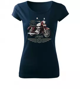 Dámské tričko s motorkou Jawa 300 CL navy