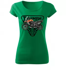 Dámské tričko s motorkou Triumph Tiger 800 XCA zelené