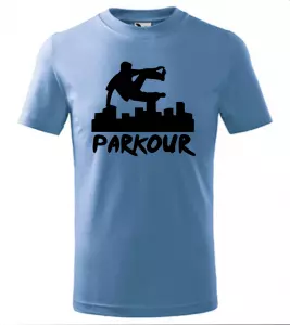 Pánské a dětské tričko Parkour originál azurové
