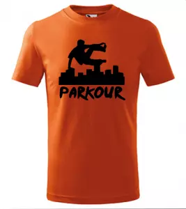 Pánské a dětské tričko Parkour originál oranžové