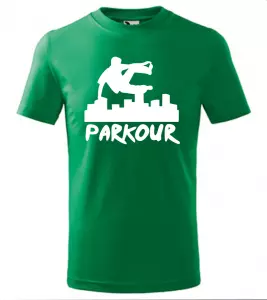 Pánské a dětské tričko Parkour originál zelené