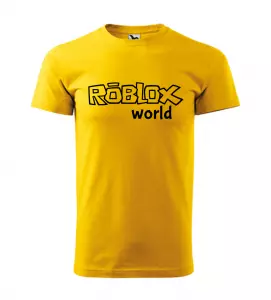 Pánské a dětské herní tričko Roblox World žluté