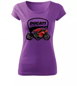 Dámské tričko s motorkou Ducati Superleggera V4 fialové
