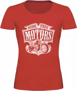 Dámské motorkářské tričko Ride Free Motors červené