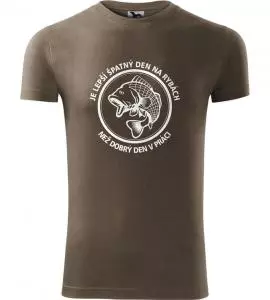 Pánské rybářské tričko Lepší den na rybách než být v práci army