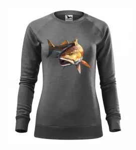 Dámská mikina pro rybářky s treskou černá